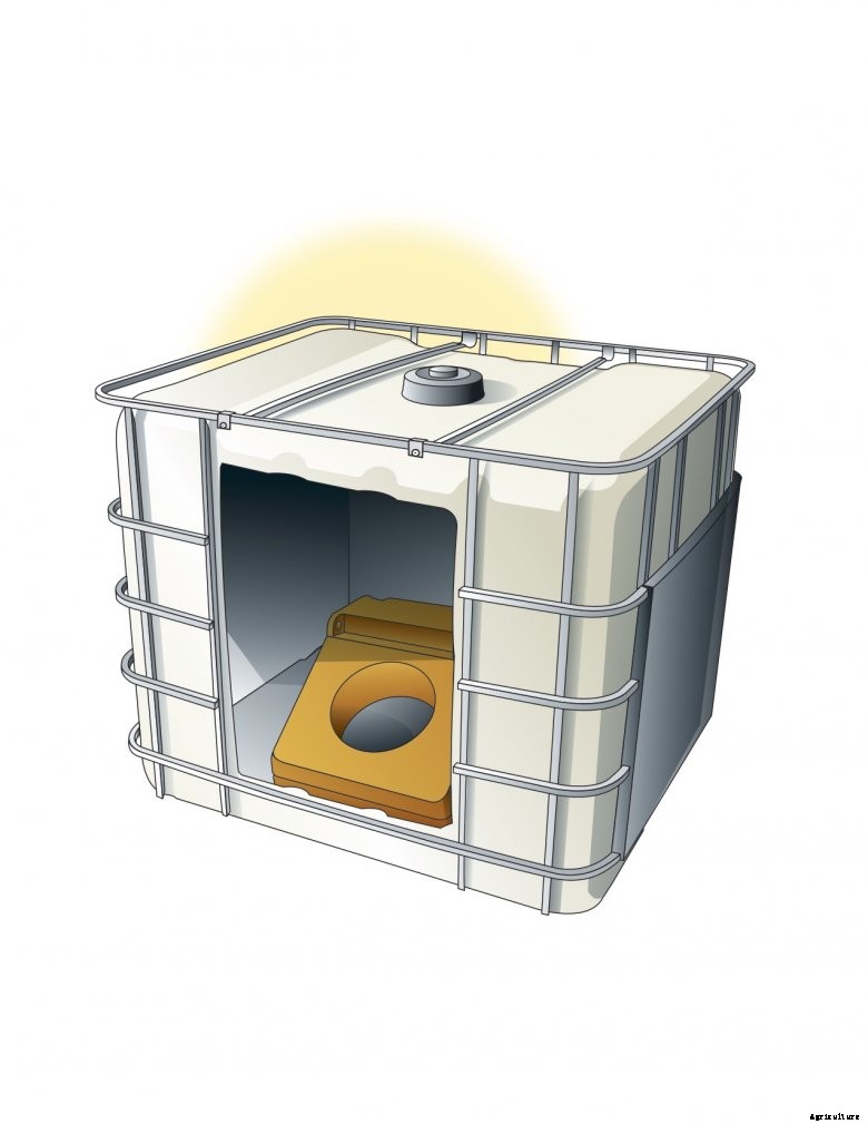 Waterer protector made from chemical tote